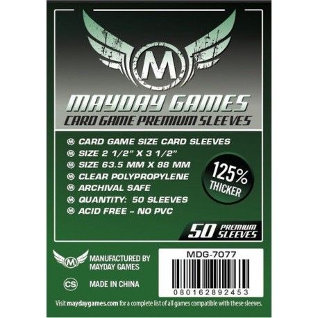 [7077] Premium Card Game Sleeves (50 Pack) 63.5 X 88 MM (Dark Green)