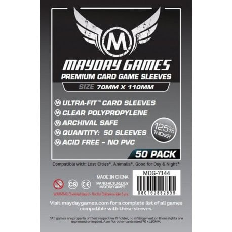 [7144] Premium Magnum Silver Sleeve: 70 X 110 MM Sized -"Lost Cities" (pack of 50)