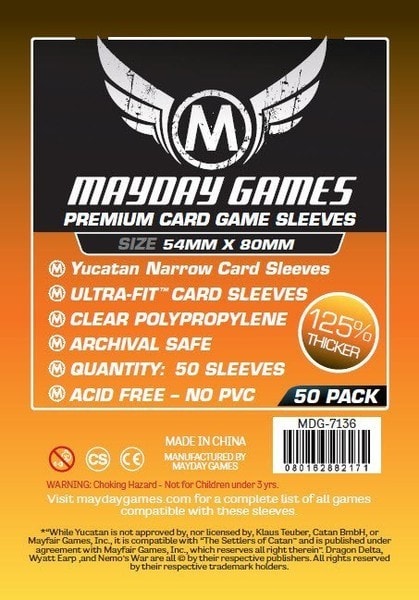 Premium Yucatan Narrow Card Game Sleeves 54 X 80 MM (50 pack)