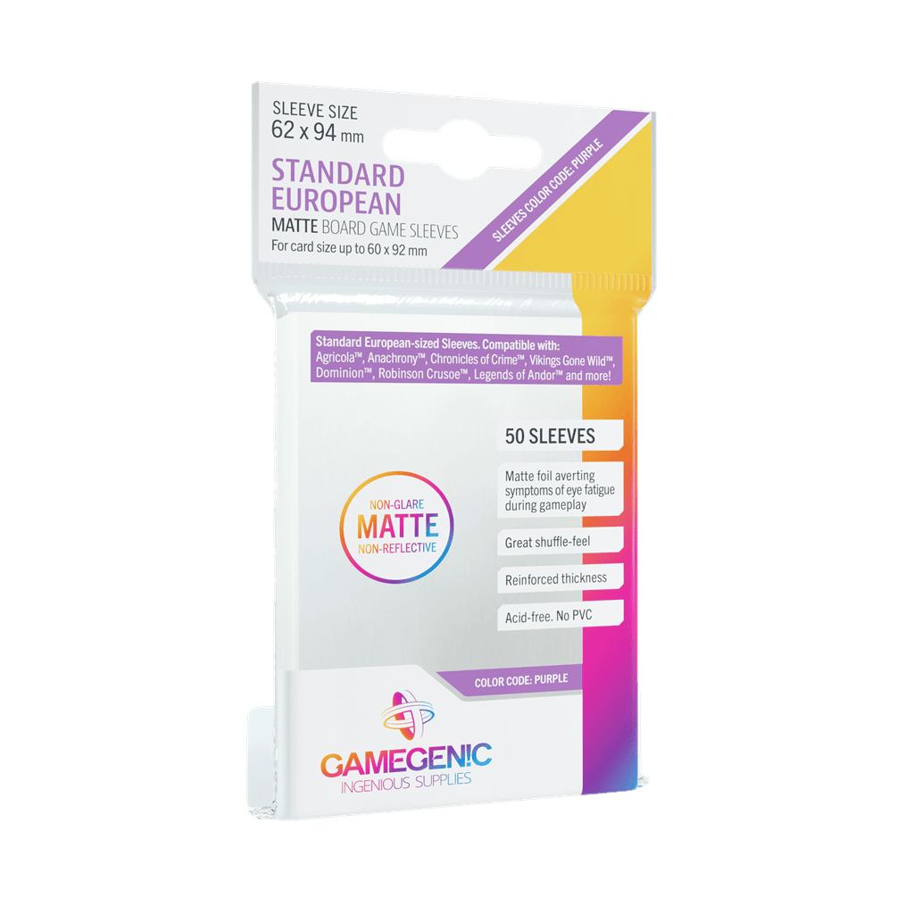 Matte Standard European-Sized Sleeves 62x94mm (50)